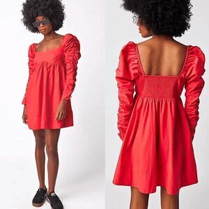 Free People Lindsay Babydoll Dress - Red